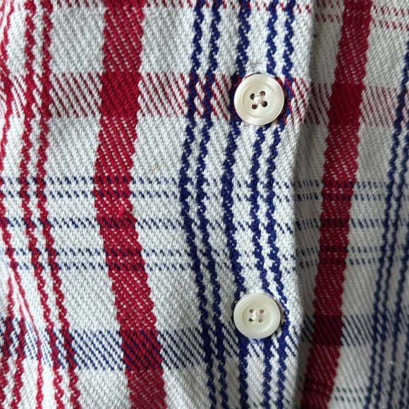 Vintage Old Navy Clothing Co. Plaid Knit Button-Up Flannel Red, Green,Blue,white - Picture 10 of 11